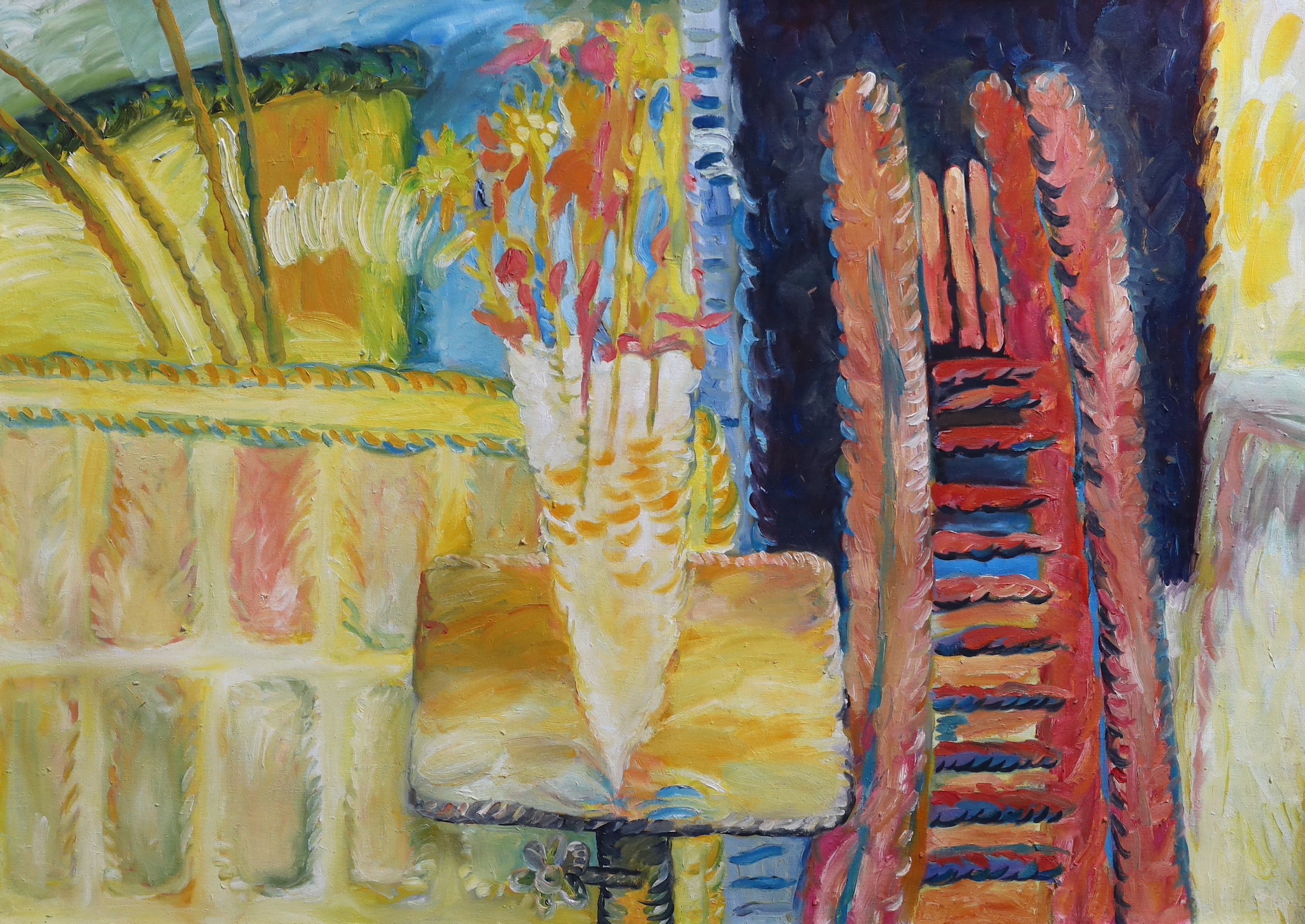 Adrienne Blake (English, Contemporary), Still life, oil on canvas, 87 x 123cm